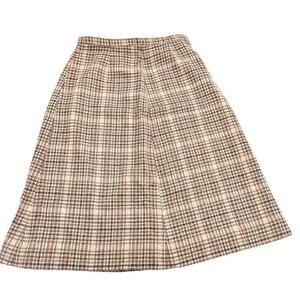 Pendleton Plaid Virgin Wool A Line Classic Skirt Brown Size 12